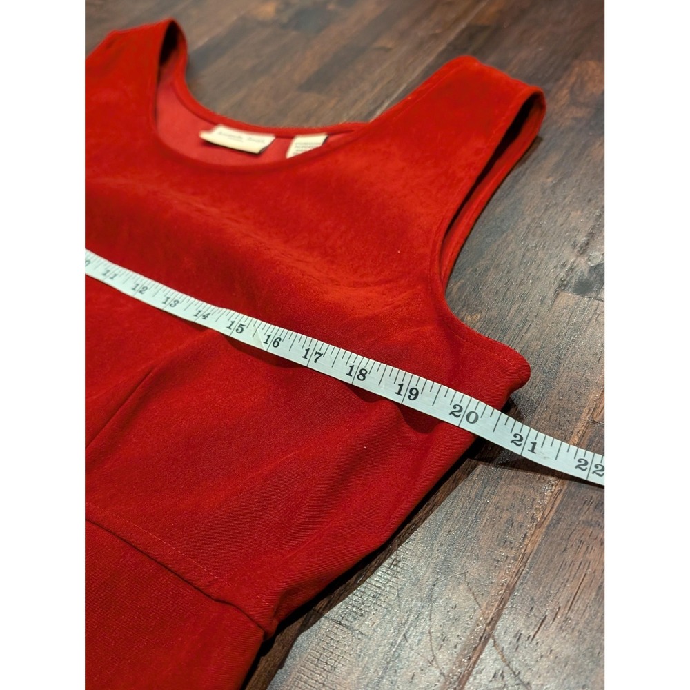 Vintage 90s Amanda Smith Red Velvet Maxi Dress Womens 12 Sleeveless Evening - Picture 4 of 6